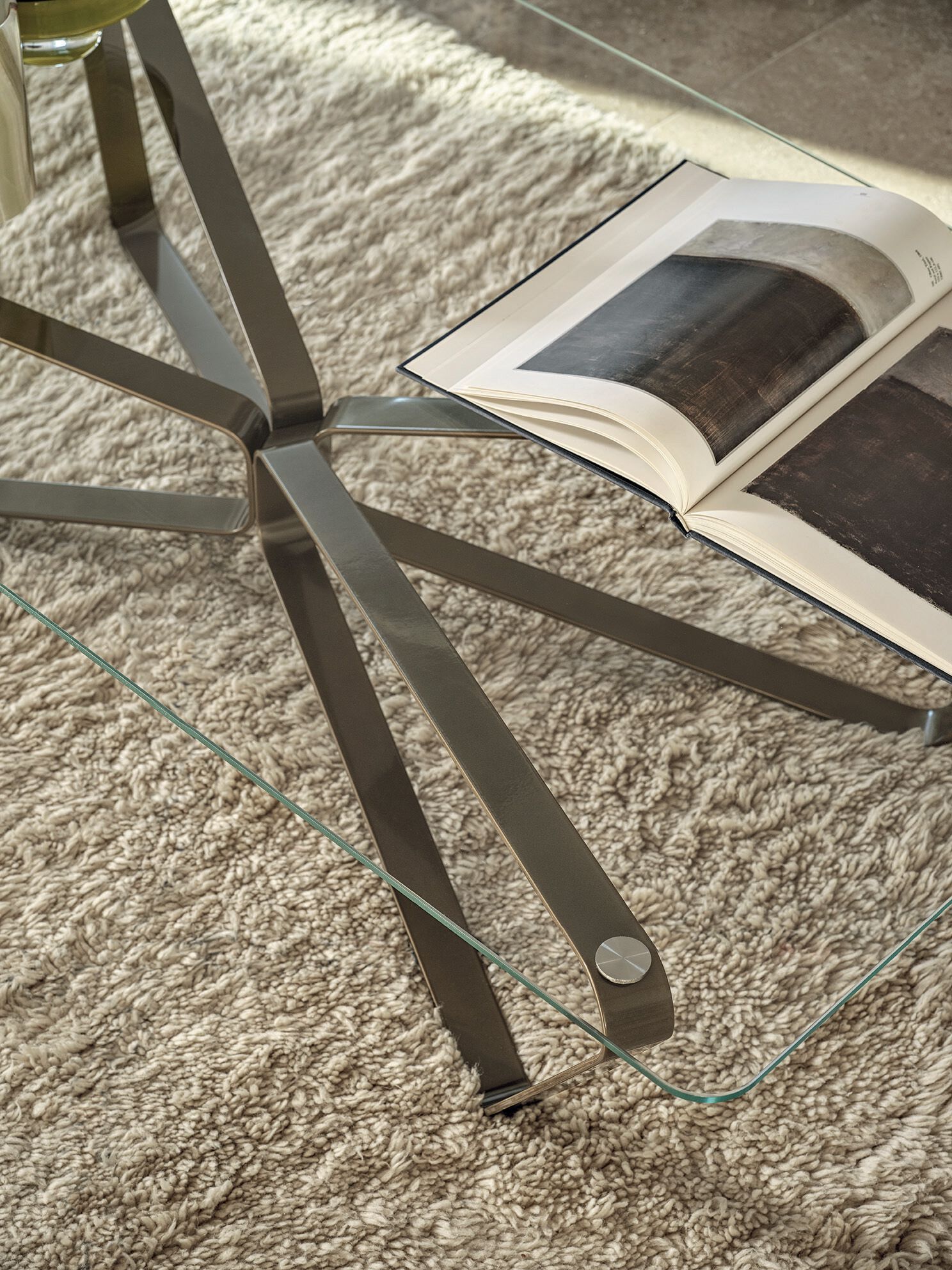 Низкий стол из стали и хрусталя Bontempi Casa LOOP ARCH-00146959 - Вид №2