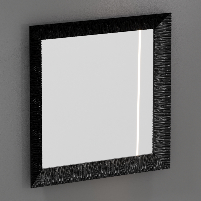 736401 Зеркало 100x100 в раме из ламинированного дерева (ель), цвет Черный Kerasan RETRO Италия 