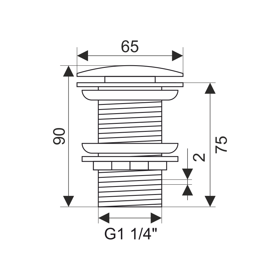 Донный клапан без перелива (бронза) MLN-TB50-1 MELANA  - Вид №1