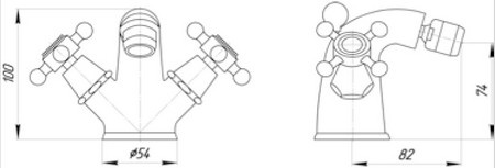 Смеситель MIGLIORE Lady ML.LAD-944.BR для биде - бронза  - Вид №1