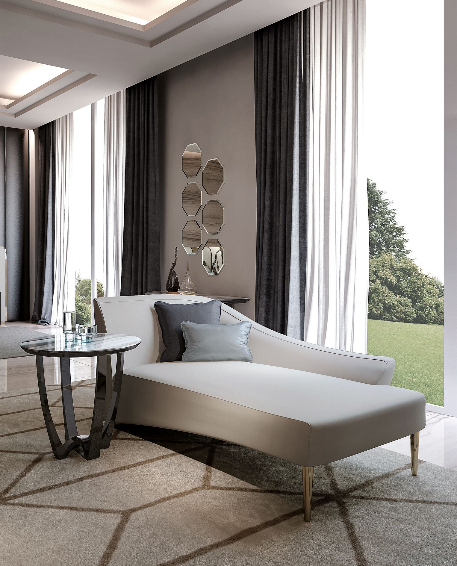 Высокий круглый мраморный журнальный столик Bizzotto Italia Atmosphera ARCH-00097868 - Вид №4