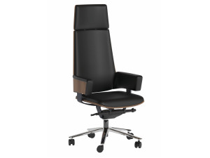 5-спицевое кожаное вращающееся офисное кресло с высокой спинкой