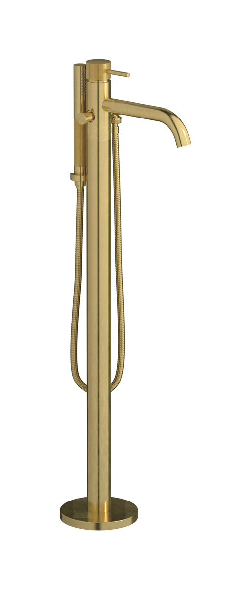 Напольный смесиель для ванны с встроенным душем. WE ARE IB id399on Natural Brass Industria