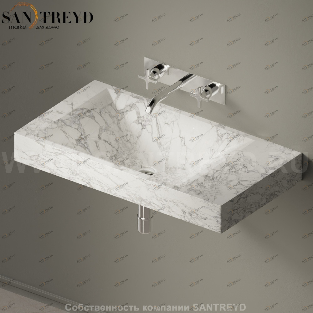 ACER15084SAMC Подвесная раковина настенная прямоугольная Agape  белая 