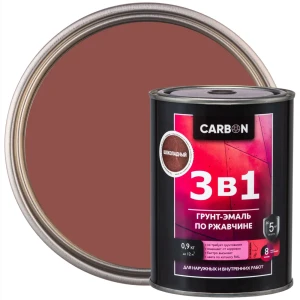 Эмаль по ржавчине 3 в 1 Carbon цвет шоколадный 0.9 кг 82739810 STLM-2189567