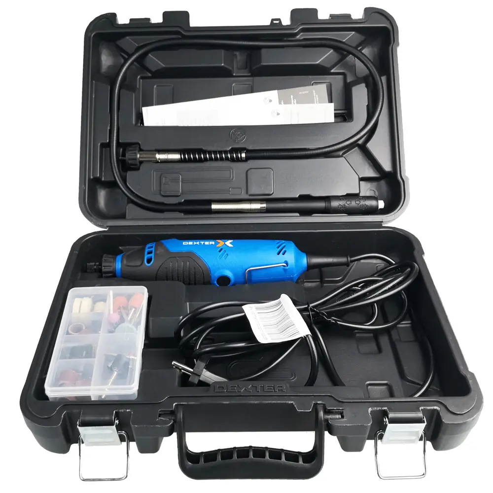 Гравер сетевой Dexter 5 150MD2.5, 150 Вт, гибкий вал и набор насадок 62 шт STLM-2107499 - Вид №6