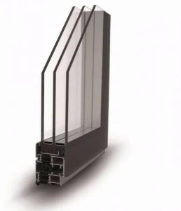ALsistem Распашное окно с терморазрывом с тройным остеклением