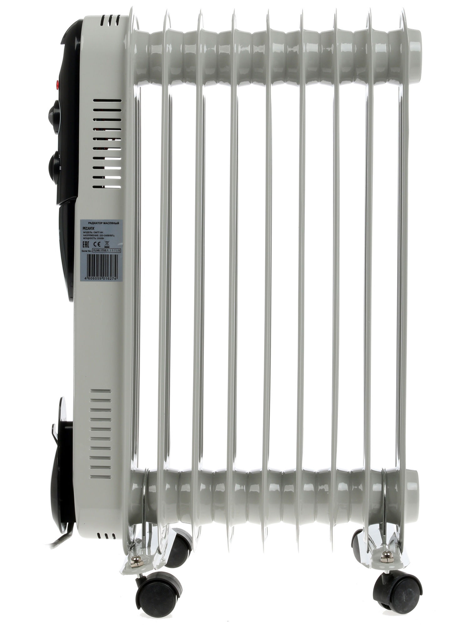 1076917 Масляный обогреватель Ресанта ОМПТ-9Н белый STDN-0129491 - Вид №1