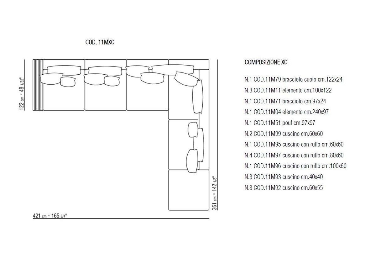 5-местный угловой диван Flexform Groundpiece ARCH-00094209 - Вид №10