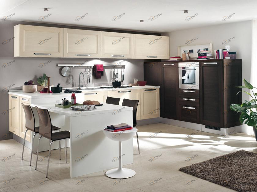 Cucine Lube Встроенная кухня из массива дерева с ручками Georgia sun-id-1495089