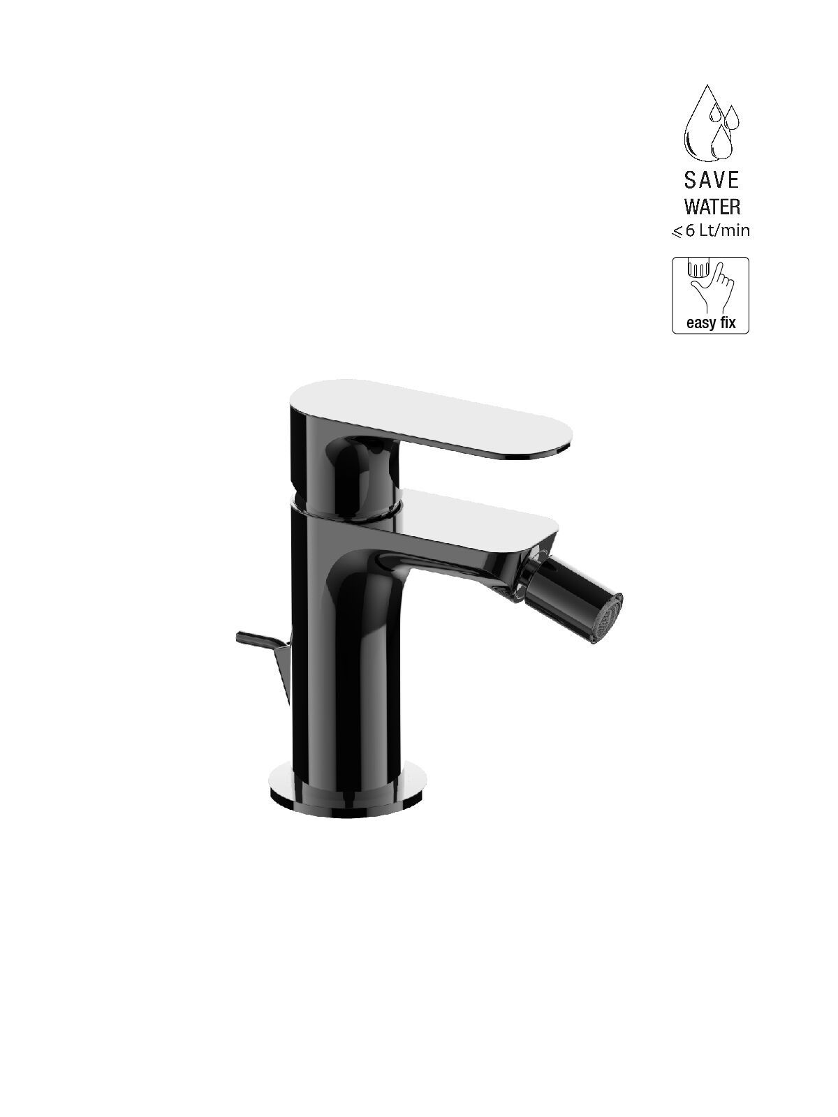 Однорычажный смеситель для биде с ограничителем расхода Rubinetterie Frattini Lea ARCH-00107186 - Вид №19