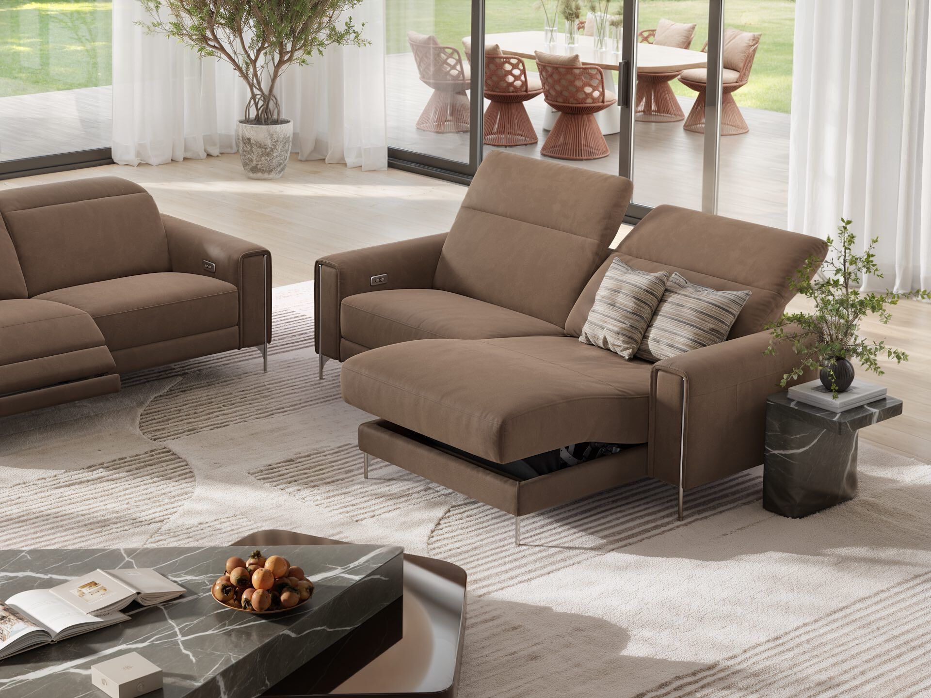 2-местный кожаный диван с полуостровом Sofanella Bellagio ARCH-00151826 - Вид №5