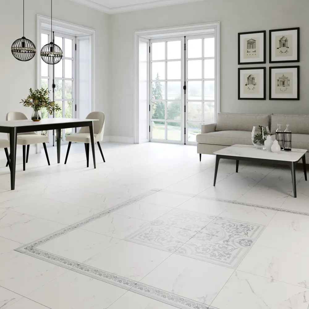 LB CERAMICS Керамогранит Бьянка Каррара 45×45 см матовый белый 85942009 STLM-0066045 - Вид №5