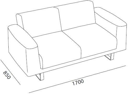 Quadrifoglio Основание дивана из 2-местной ткани Avana sun-id-1473651 - Вид №9