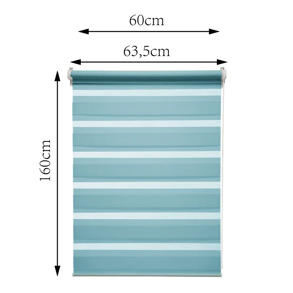 Штора рулонная день-ночь Inspire Peter 60x160 см бирюза Aqua 3 82691105 STLM-2118963 - Вид №2