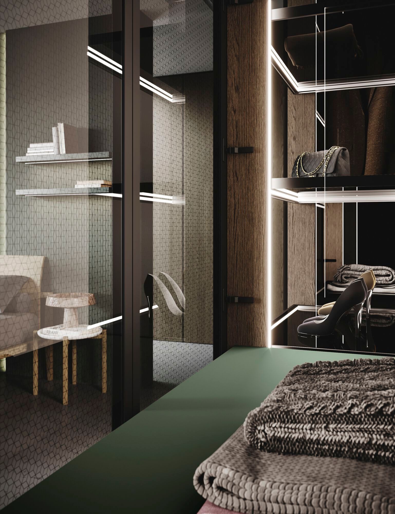 Алюминиевый и деревянный секционный шкаф с индивидуальным ящиком Guzzini & Fontana Unlimited ARCH-00076489 - Вид №5