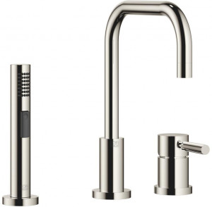 32800625-08_1_27721970-08_1 Смеситель на два отверстия с отдельными розетками с душевым гарнитуром для ополаскивания - платина Dornbracht Meta.02