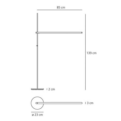 Торшер белый 139х85 см Talak lettura Fluo 0684010A ARTEMIDE  00-3882418 Бежевый;белый  - Вид №1