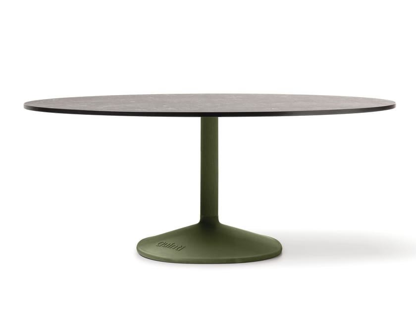 Овальный обеденный стол с центральным основанием Quinti Sedute карнизы ARCH-00039966