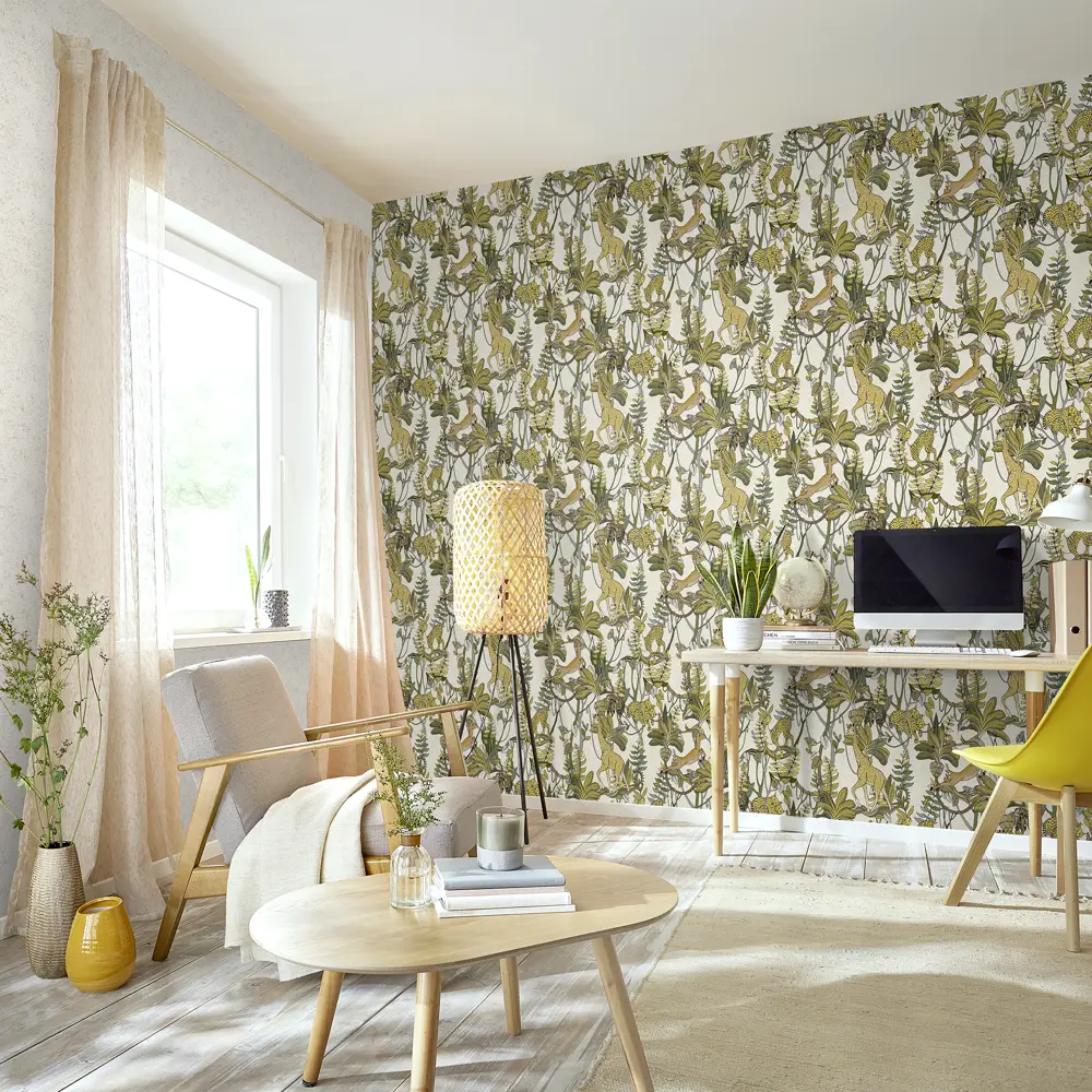 Обои флизелиновые Inspire Elise Jungle бежево-коричневые 1.06 м 643169 89157729 STLM-2113784 - Вид №3