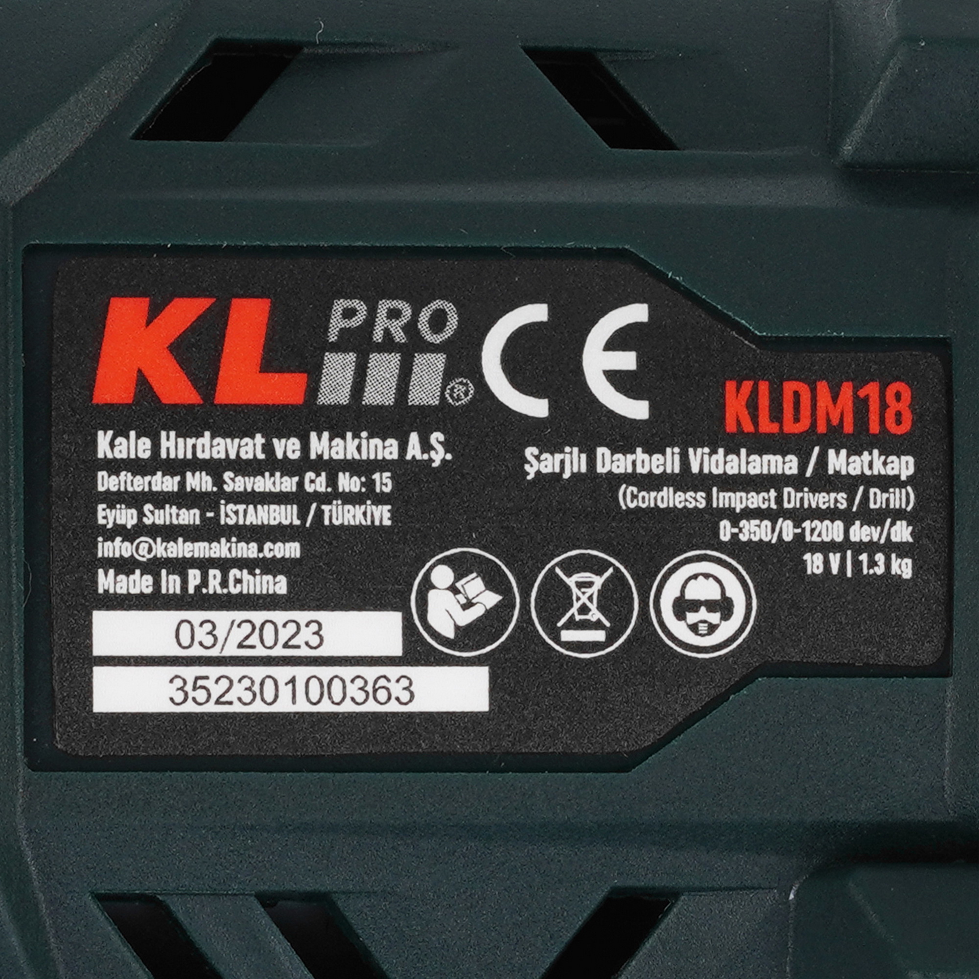 Дрель-шуруповерт KLPRO KLDM18-00   , Без ЗУ, Без АКБ 9153998 STDN-0112614 - Вид №2