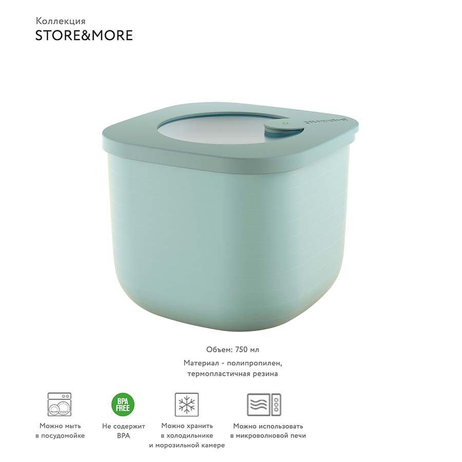 170701176 Контейнер для хранения store&more, 750 мл, зеленый Guzzini  - Вид №1