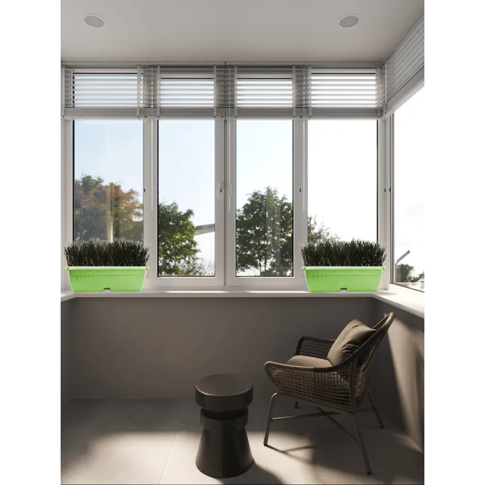 Балконный ящик 19x16.5x50 см v15.7 л пластик зеленый киви Santreyd STLM-2117866 - Вид №2