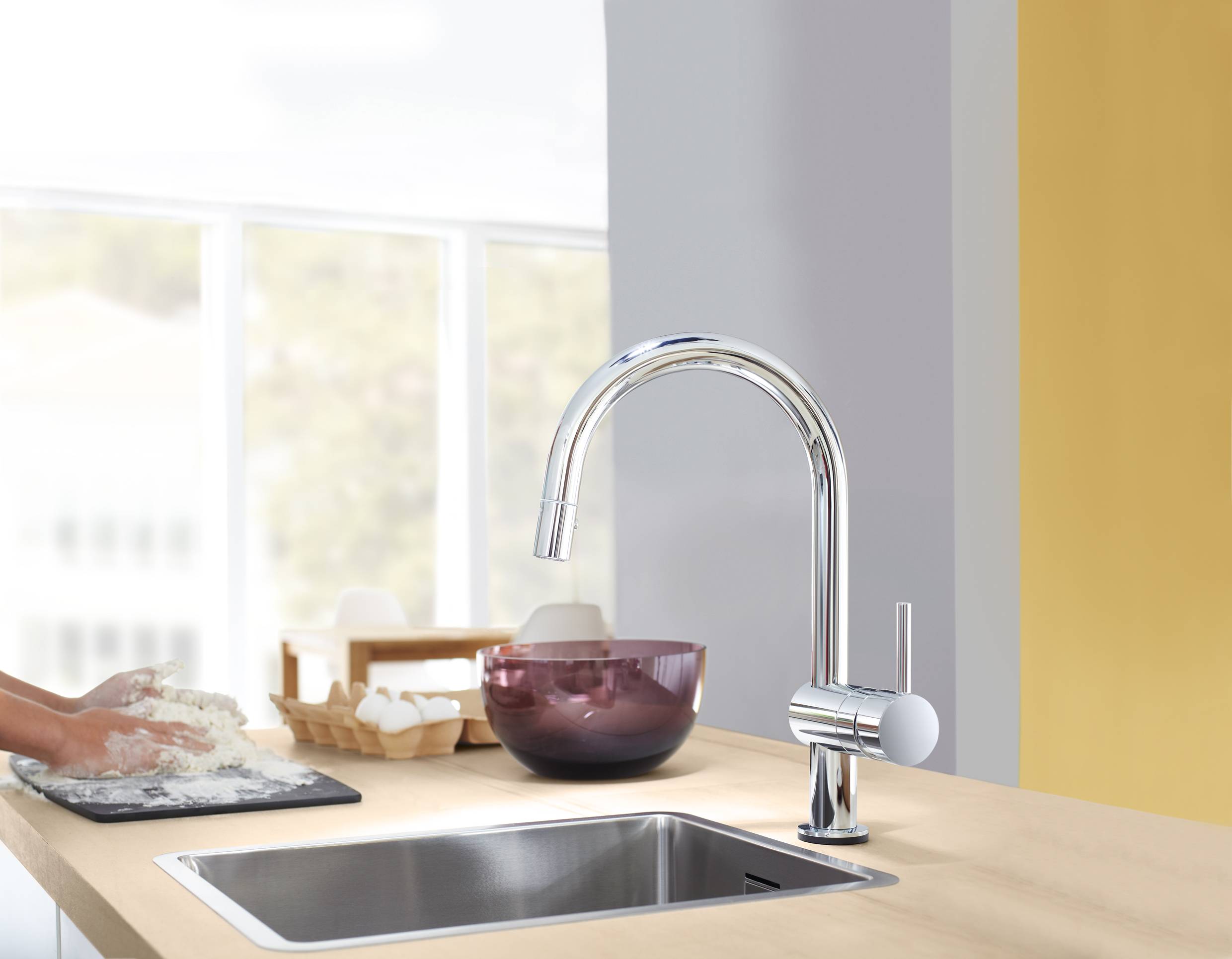31358000 Смеситель сенсорный для кухни Grohe Minta хром - Вид №1