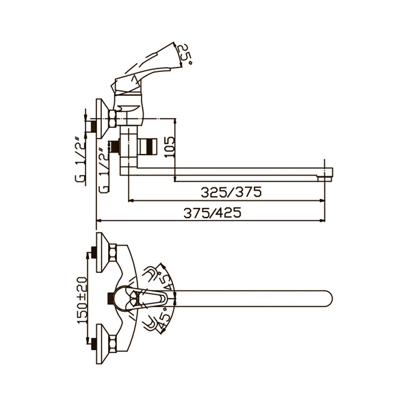 35-L35/D YOUNG  Смеситель универсальный  ARGO kran 35l35dyoung - Вид №1