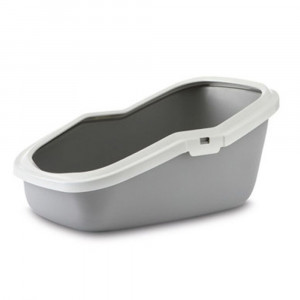 ПР0059422 Туалет для кошек Aseo с высокими бортами серый SAVIC
