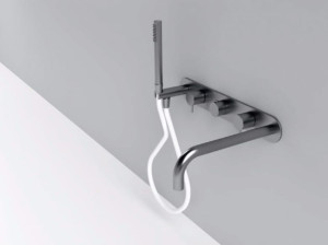 Термостатический смеситель для ванны из нержавеющей стали с ручным душем