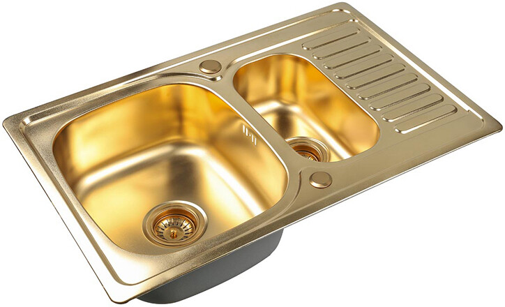 Мойка кухонная ZorG Inox SZR 78-2-50 BRONZE из нержавеющей стали, бронза SZR-78-2-50 BRONZE