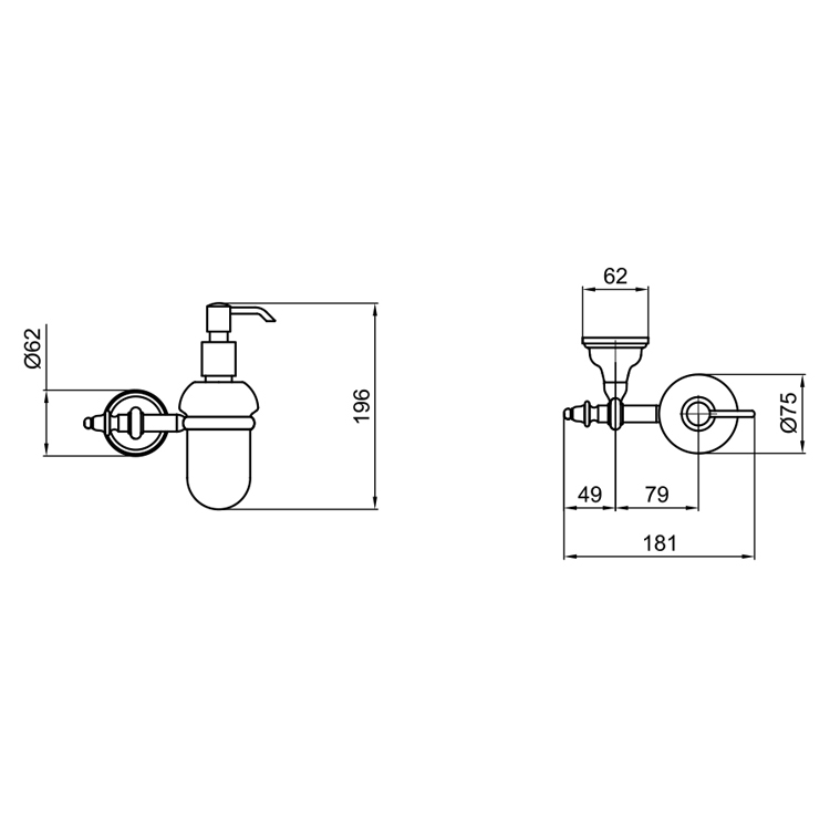 AM500201010 Дозатор жидкого мыла Webert Ottocento - Вид №1