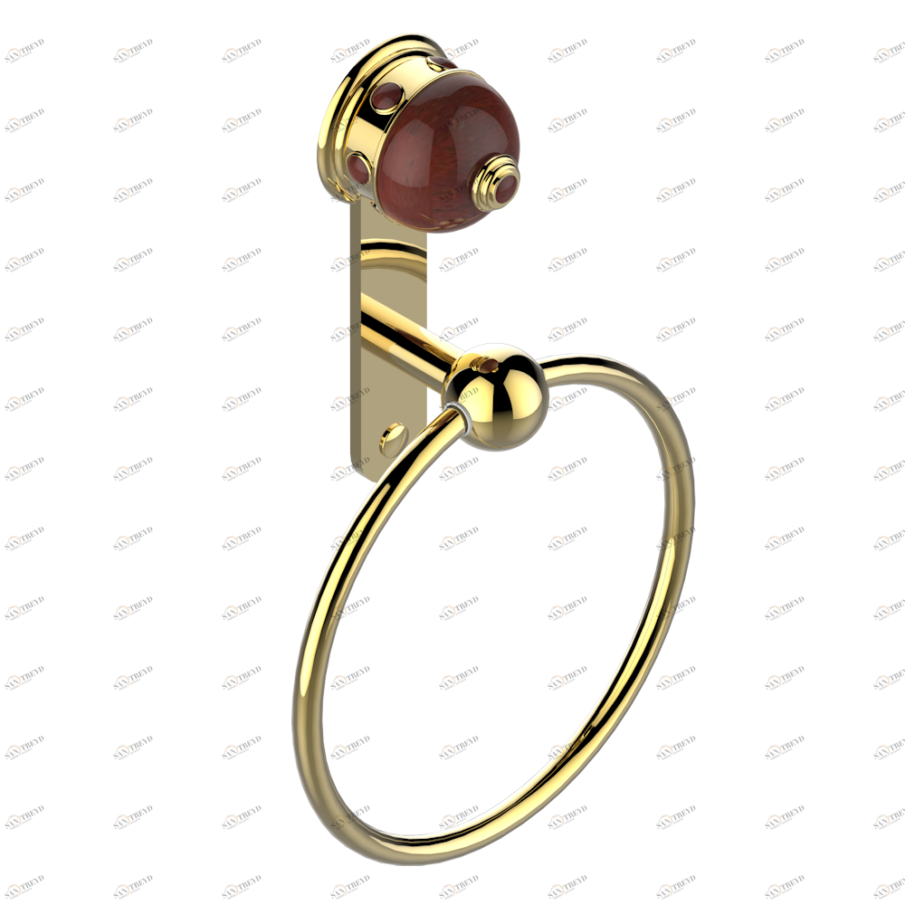 A1X-504N Полотенцедержатель-кольцо-Ø 180 мм одинарное Thg-paris Sully с красной яшмой Золото A1X-504N CAT.F