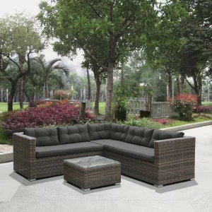 Диван угловой модульный из искусственного ротанга зеленый на 4 персоны Ajik AFINA  130516 Зеленый