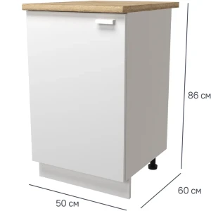 Кухонный шкаф напольный Изида 50x86x56 см ЛДСП цвет белый 86584101 STLM-2195101