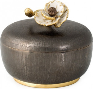 10642325 Michael Aram Чаша для конфет с крышкой Michael Aram Анемоны 10см, сталь нержавеющая Сталь нержавеющая