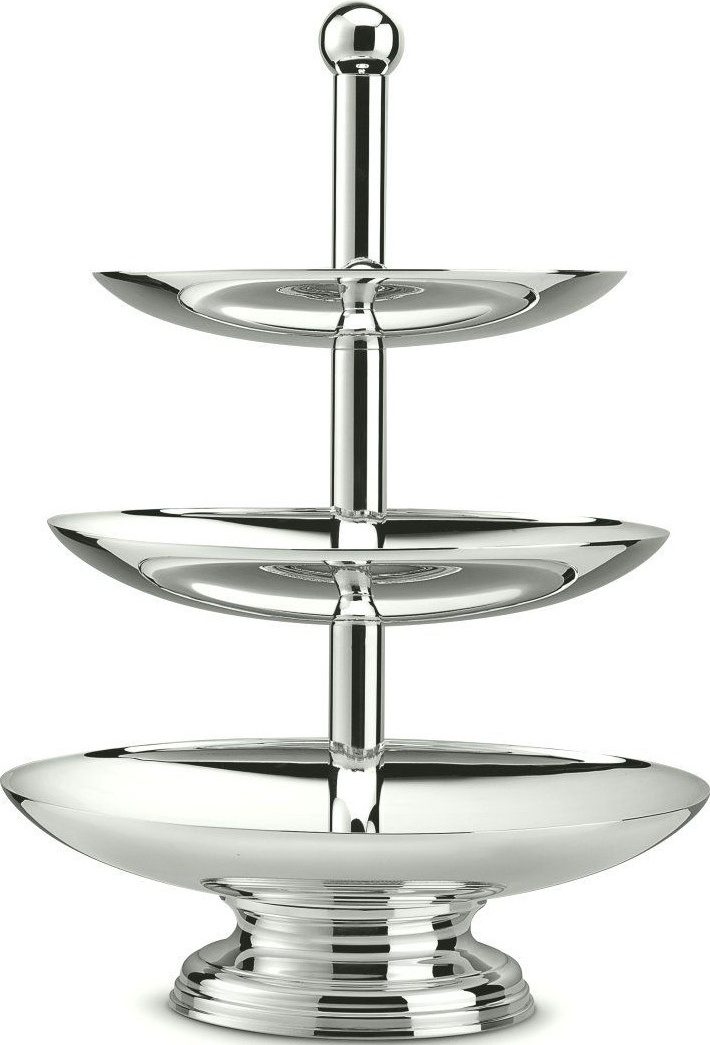 10553684 Schiavon Этажерка трехъярусная 57см "Контемпоранео" (посеребрение) Посеребрение 