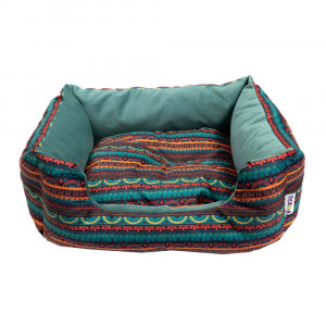 ПР0057004 Лежак для животных Ethnics 52x41х10см зеленый Foxie