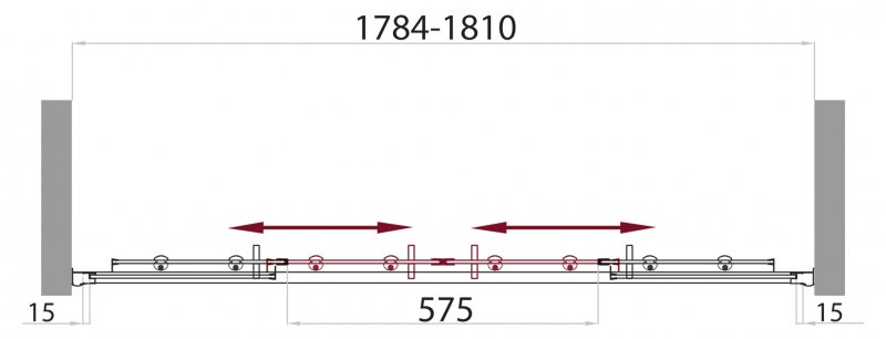 Душевая дверь в нишу BelBagno UNO-BF-2-180-P-Cr - Вид №4