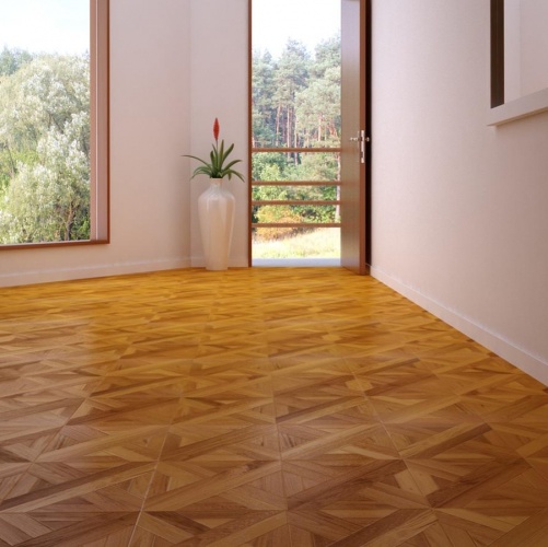 Модульный паркет Marco Ferutti Linea Linea Бирманский Тик с брашью (Текстурированная) 406х405 мм 2600600038 - Вид №10