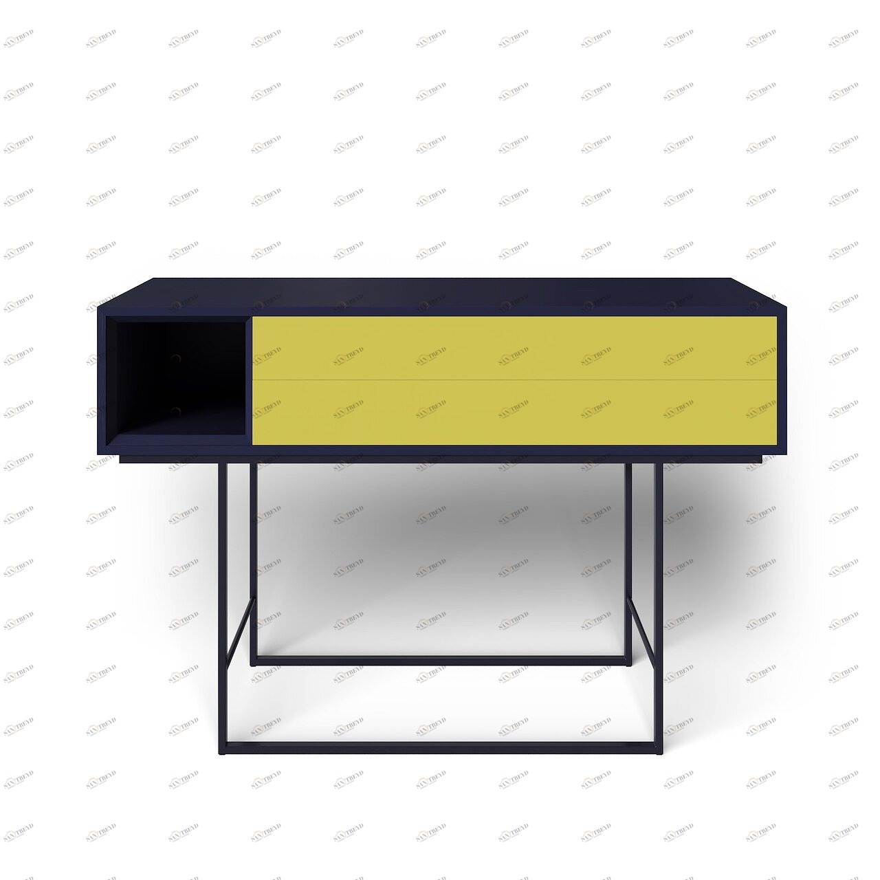 Консоль с ящиками на металлических ножках черно-желтая Quadro new BRAGIN DESIGN  256540 Желтый;черный 