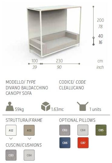 Talenti Садовый диван с балдахином из ткани Cleo alu sun-id-1398204 - Вид №4