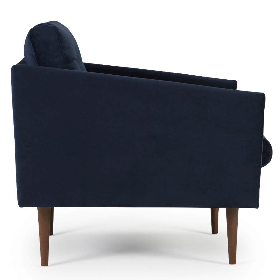 Кресло Anton с ножками из дуба/грецкого ореха, темно-голубое Kragelund 3750124604 - Вид №3