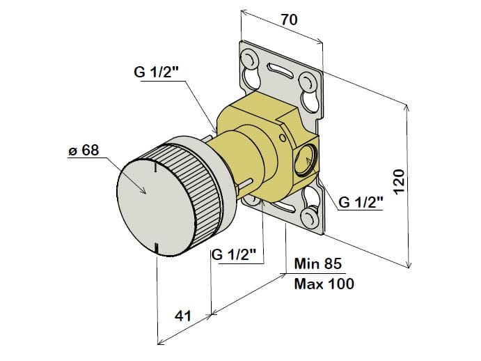 2-ходовой переключатель из нержавеющей стали для душа Amphora катушка ARCH-00147166 - Вид №2