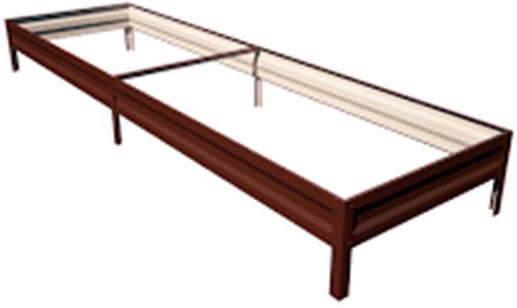 Грядка 0,8*3м, высота 20 см, цвет шоколадно-коричневый ГеоПластБорд