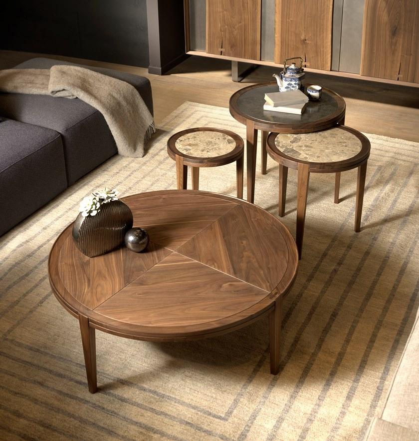 Arte Brotto Круглый журнальный столик из орехового дерева Leonardo L1030n - Вид №1