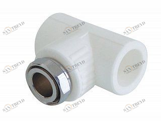 Тройник KALDE с накидной гайкой ВР D25х1"х25 белый 3222TUT251000