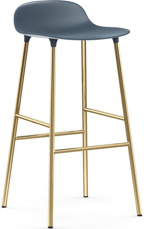 1400939 Barstool 75 cm Brass Blue Normann Copenhagen Form