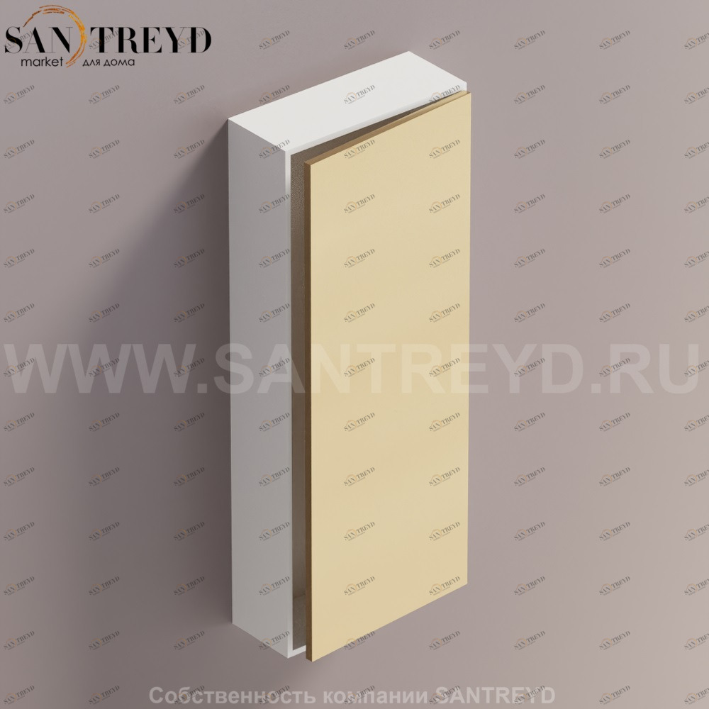 LIFT Модульный шкаф 100 см с правой дверью на доводчиках. Модули могут располагаться горизонтально и вертикально. Отделка: белая краска и бронза. AMOB053NRLZDX Agape